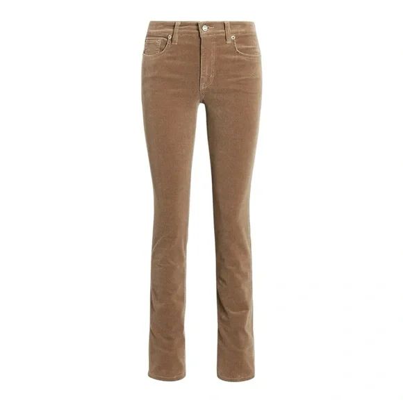 Ralph Lauren Women's Stretch Corduroy Mid-Rise Straight Pants Truffle color - Picture 3 of 10